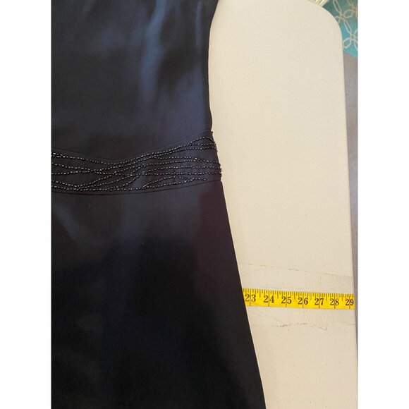 Evan-Picone Black Sleeveless Dress V-Neck Beaded Size 16 - Picture 9 of 9